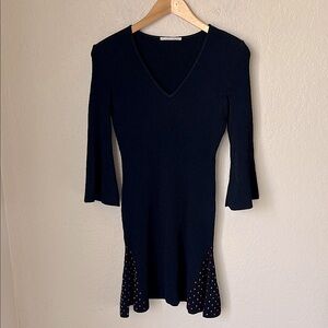 Marco de Vincenzo black ribbed flared mini dress